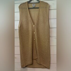 Koret Brushed Gold  Knit Vest with Gold Accents